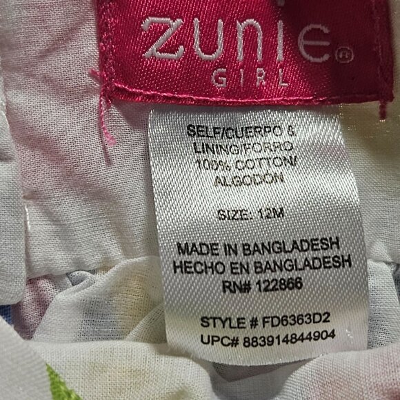 Zunie Girl Multicolor Striped Smock Dress Size 12M 2 Piece Bottom - Picture 5 of 5